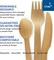 Disposable Wooden Cutlery Set - 100% Home Compostable - 100 Mix - (40 Forks, 40 Spoons and 20 Knives) 6.5", Bamboo Utensils Alternative, Eco-Friendly, Organic, Sustainable and Carbon Neutral Certified